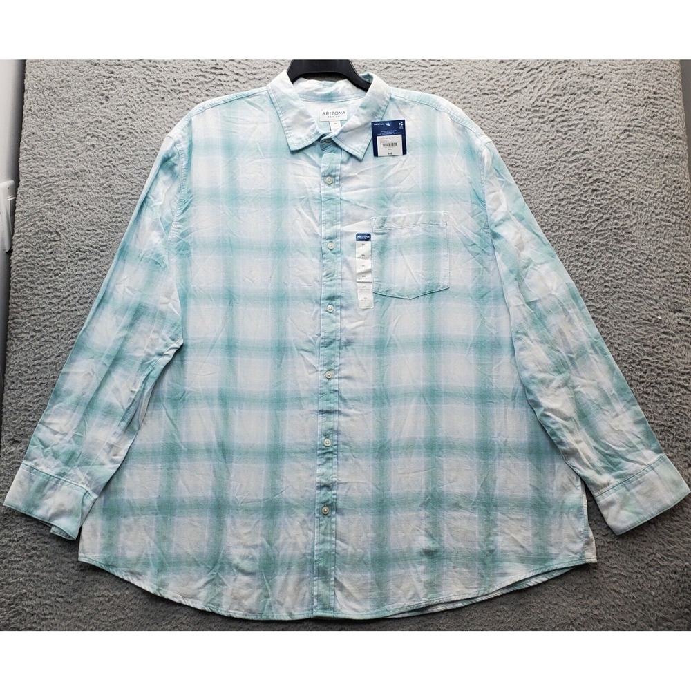 AriZona Jeans Co Shirt Men's 3XL‎ Multi Plaid Long Sleeve Collared Button Down